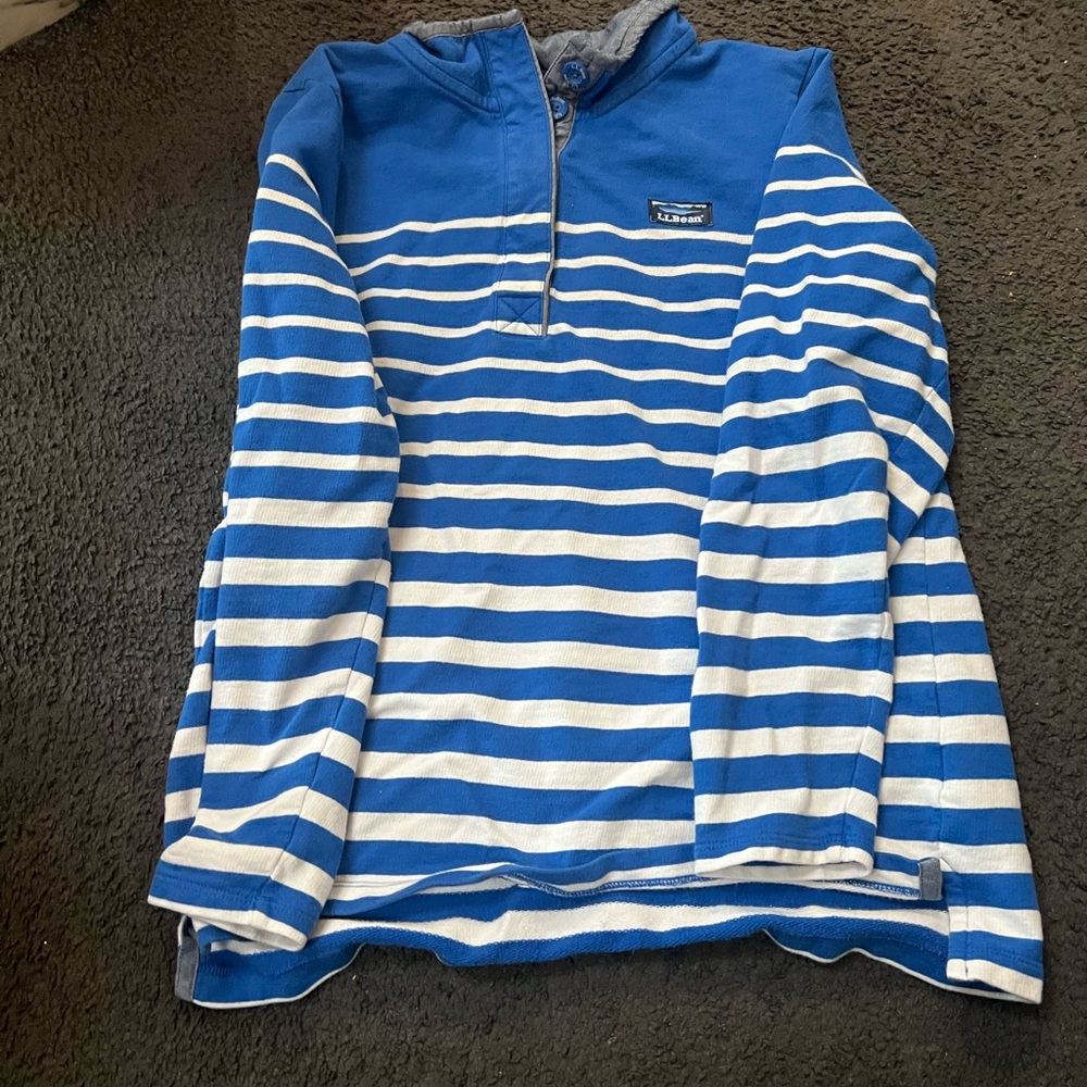 L.L. Bean Blue Striped Women's Sweater